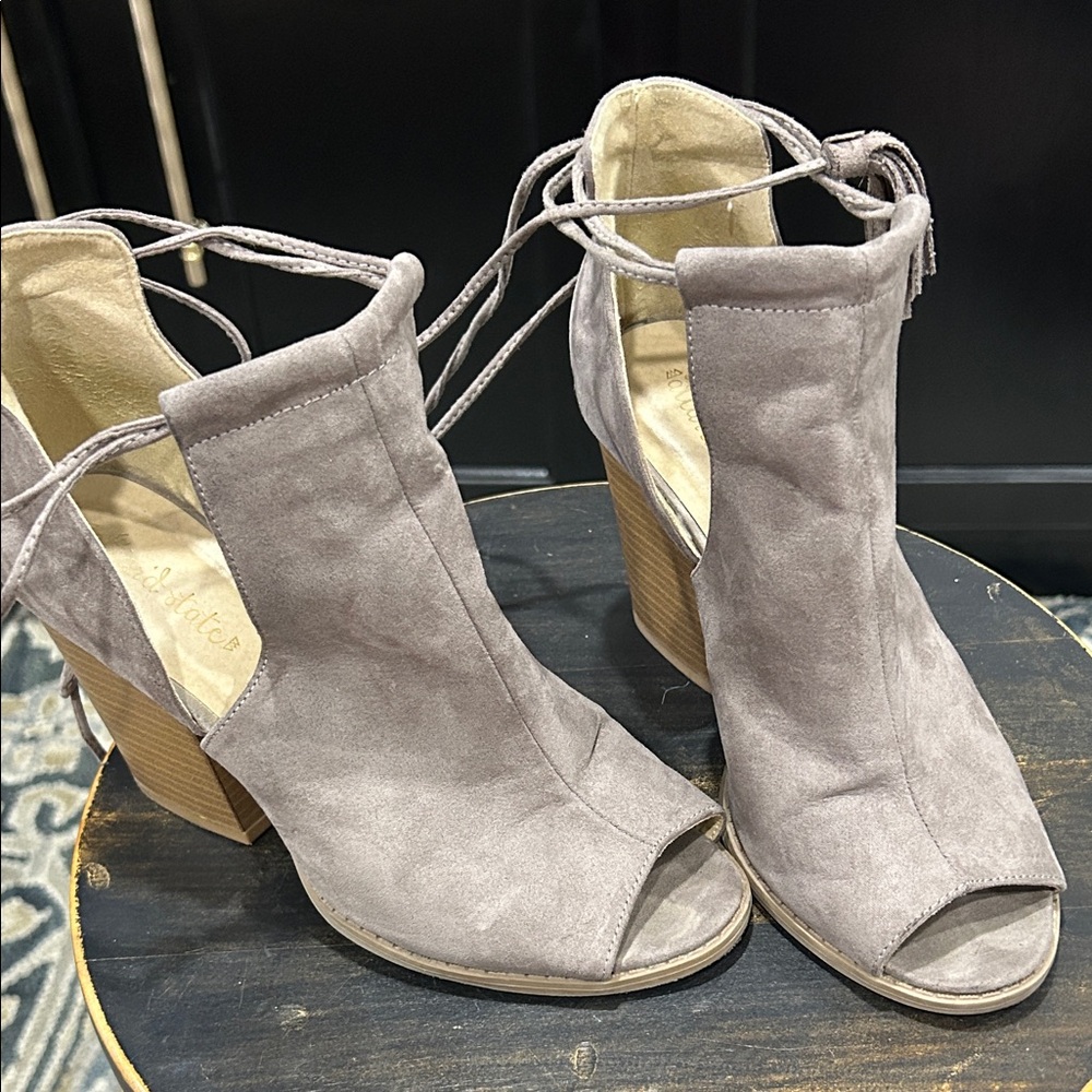 Altar'd State Taupe Peep-Toe Heels